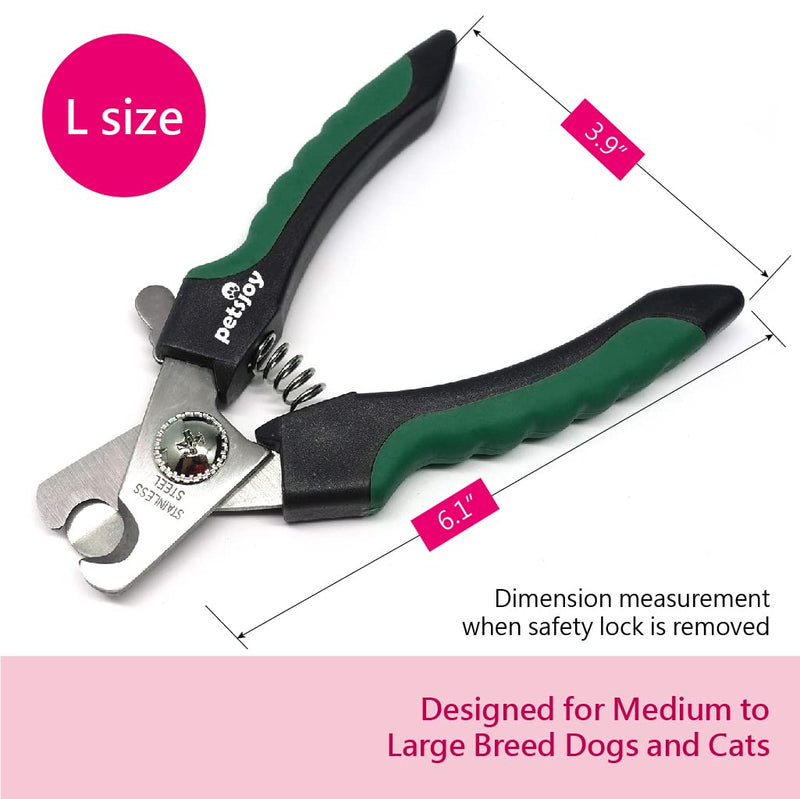 PetsJoy Pet Nail Trimmers Dog Clippers, Size: L, Suitable for Medium and Large Dog, Toenail Trimmer with Razor Sharp Stainless Steel Blades and Anti-Slip Handle - PawsPlanet Australia