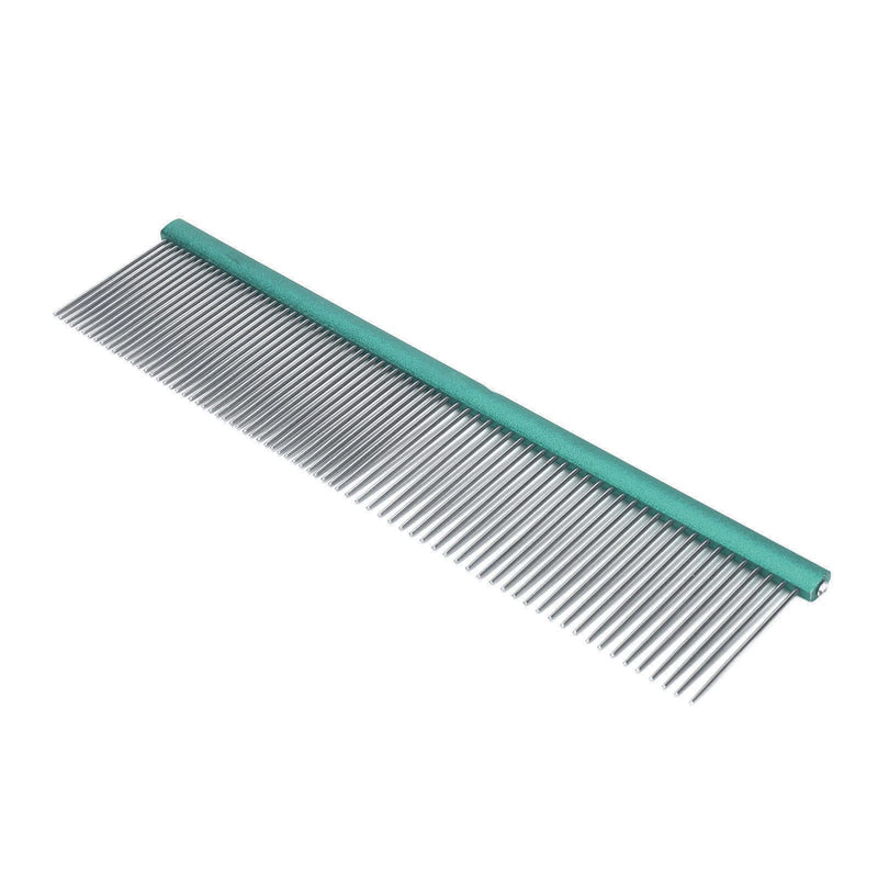 Generic Greyhound Comb for Dogs, Metal Dog Comb with Rounded Ends, Green Green 13cm/5.1in