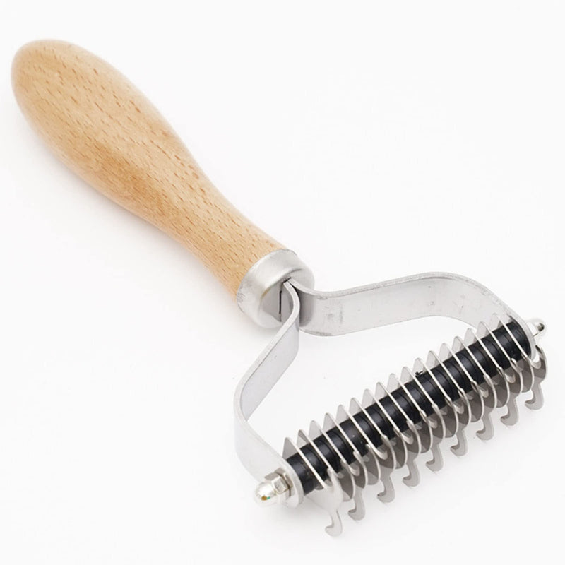 Pet Hair Removal Comb Solid Wood Metal Pet Brush Bilateral Grooming Tool Matting And Grooming Of Tangled Hairs For Cats, Large Dogs, Small Dogs - PawsPlanet Australia