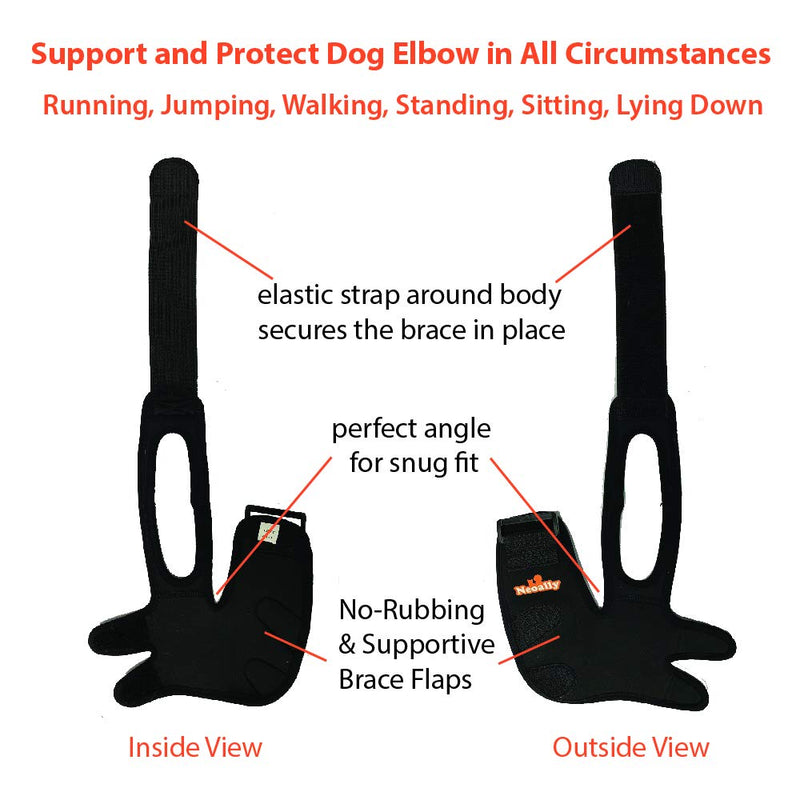 NeoAlly Dog Elbow Brace Protector Pads for Canine Elbow and Shoulder Support Elbow Hygroma, Dysplasia, Osteoarthritis, Elbow Calluses, Pressure Sores and Shoulder Dislocation (Left Leg, Large) Left Leg