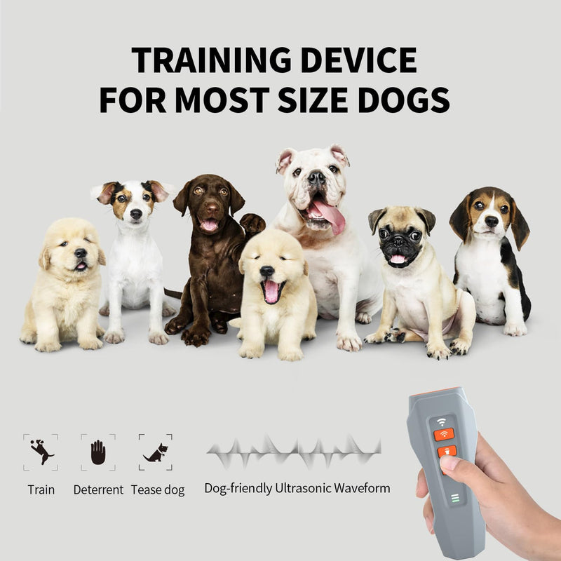 Dog Bark Deterrent Device-Ultrasonic Anti-Barking Devices, Up to 30FT Long Range &Rechargeable Bark Control-Safe for Dogs Training-Indoor & Outdoor,Alternative to Collars and Bark Collars (Black) black - PawsPlanet Australia