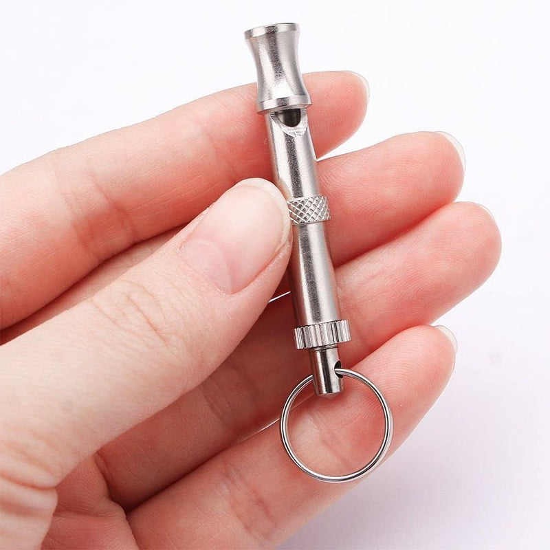 Silver Adjustable Ultrasonic Dog Whistle,Portable Whistle Pet Whistle Supersonic Whistle Dog Whistles for Pet Training，Training and Behavior Aids，Dog Whistles - PawsPlanet Australia