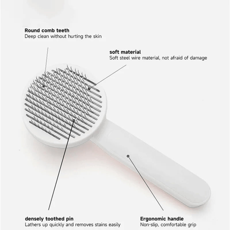 Cat Grooming Brush Slicker Brush for Pet Self Cleaning Hair Removal with Stainless Steel Needles Shedding & De-Matting Tool Hair Remover for Pet Dogs Cats (Blue) Blue - PawsPlanet Australia