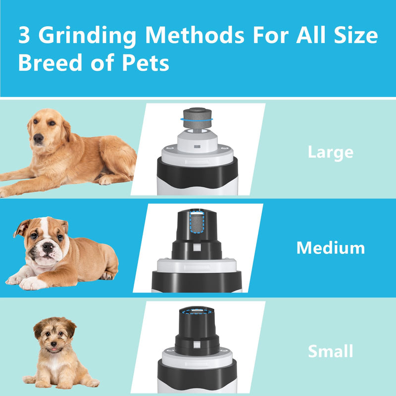 Dog Nail Grinder with Dog Nail Trimmers, Dog Nail Clippers Kit for Large Medium Small Dogs & Cats, Quiet Electric Pet Nail Grinder with Light, 2-Speed USB Rechargeable Pet Paws Grooming Tool - PawsPlanet Australia