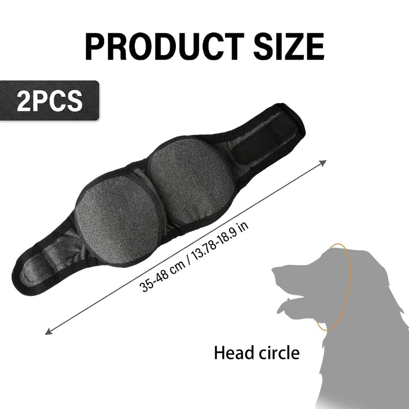 Tabanzhe 2 PCS Dog Calming Ear Wraps,Adjustable Dog Ear Protectors 35–48cm Dogs Snood Head Wrap,Noise Reduction Ears Cover for Dogs Anxiety Relief Grooming Bathing Fireworks Thunder(Grey)