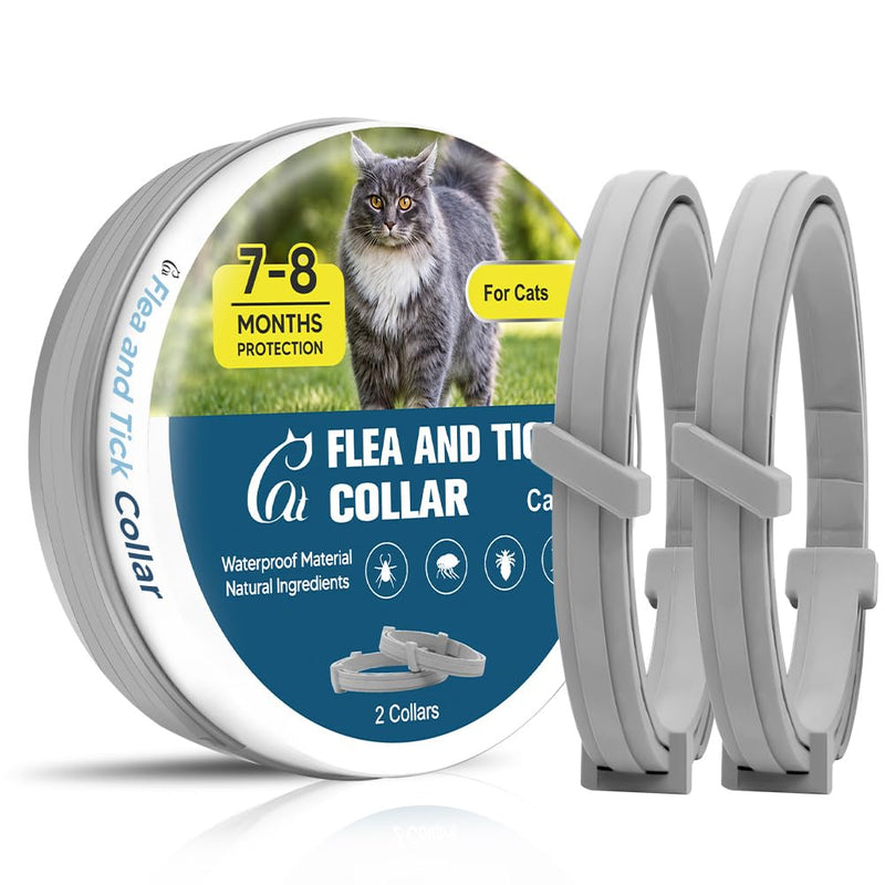 Flea Collar for Cats, Cat Flea Tick Collar with Plant-Based Ingredients, Tick Collar for Cats Designed for Long-Lasting Daily Wear, Flea and Tick Collar for Cat Indoor & Outdoor Use, 2 Pack 2 ounce ( pack of 2 )