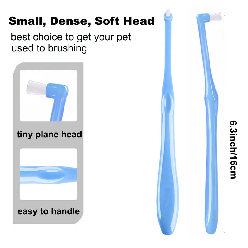 Three Sided Dog Toothbrush Kit, 2 Size Dog Toothbrush for Adult Puppy with Small Soft Head, Pet Teeth Deep Clean Dense Brush, Small Tooth Cleaning