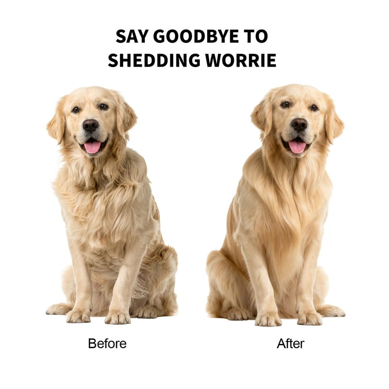 Effective Deshedding Dog Brush for Shedding Control – Gentle Grooming Tool for Dogs, Cats & Horses – Ergonomic Handle for Comfortable Fur Care – Ideal for Short & Long Hair(Black) Black - PawsPlanet Australia