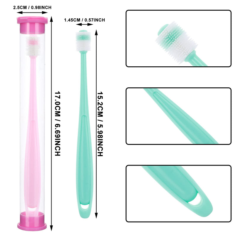 Molain 2 Pieces 360 Degree Dog Toothbrush, Soft Silicone Pet Toothbrushes with 2 Storage Boxes, Cat Toothbrush, Puppy Toothbrush, Dog Teeth Cleaning Set 1 stück (2er Pack)