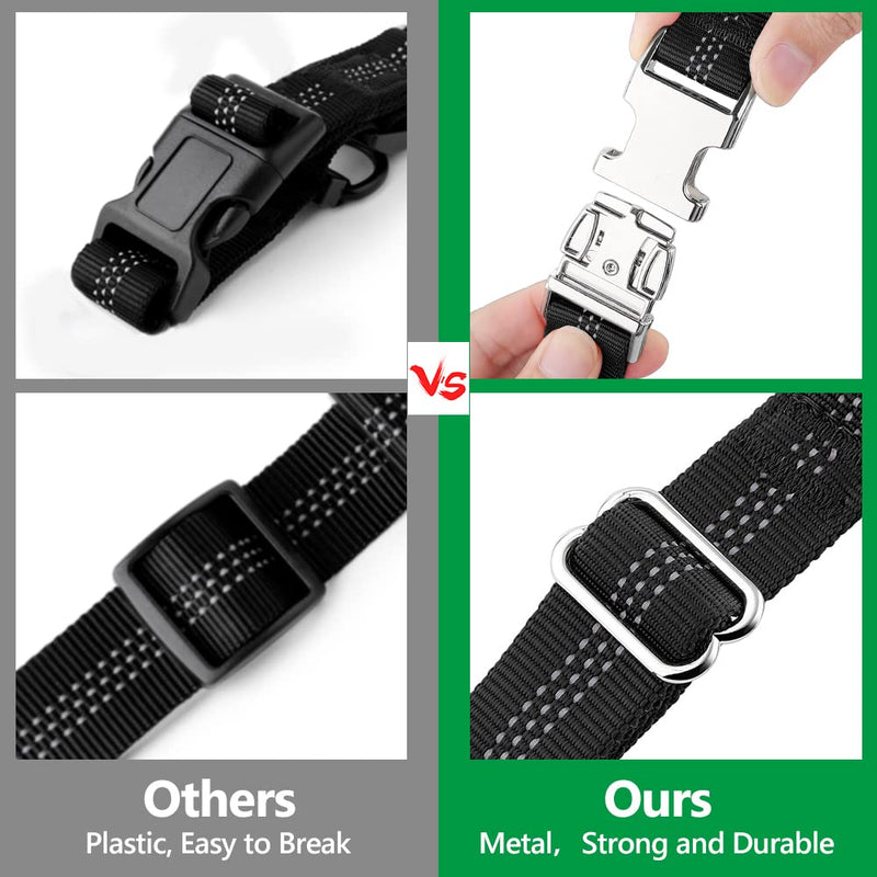 Plutus Pet Dog Seat Belt for Car Headrest, Reflective and Adjustable Restraint with Elastic Bungee for Safety, Vehicle Seatbelt Harness for Small Medium Large Dogs and Cats Black - PawsPlanet Australia