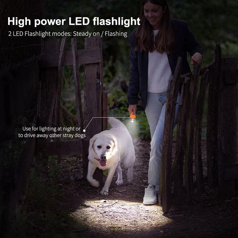 Dog Bark Deterrent Device with 3X Ultrasonic Barking Control and LED Light, Rechargeable Dog Training Tool for Indoor and Outdoor Use Behavior Correct Safe & Humane Orange