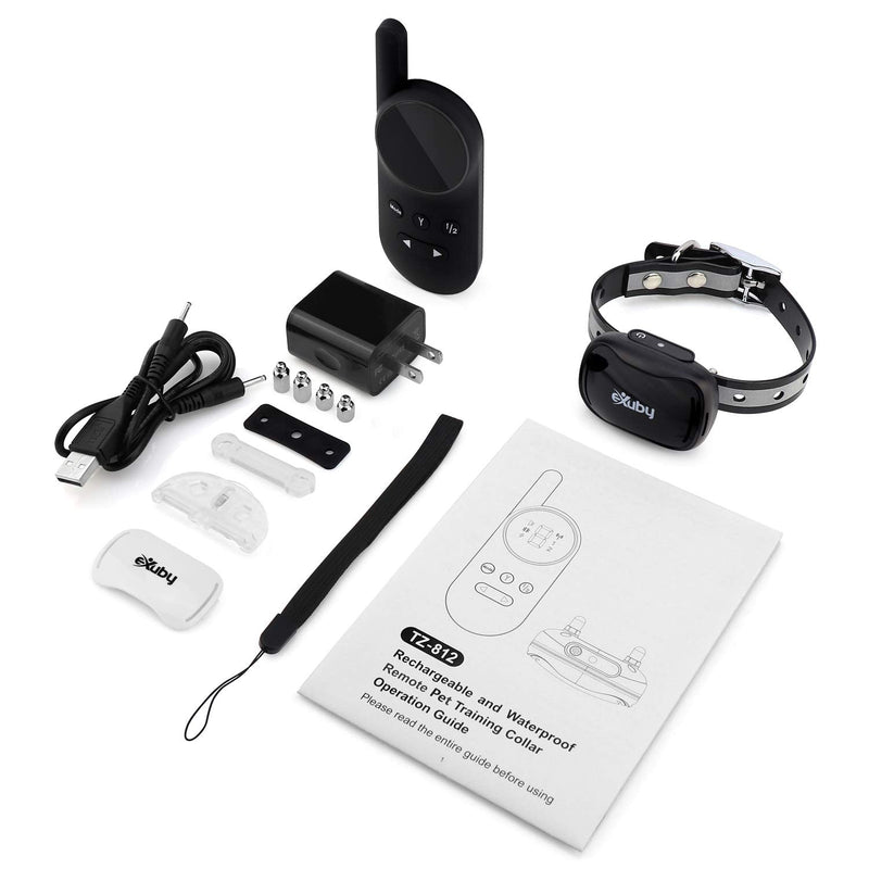 eXuby - Tiny Shock Collar for Small Dogs 5-15lbs - Smallest Collar on The Market - Sound, Vibration, & Shock - 9 Intensity Levels - Pocket-Size Remote - Long Battery Life - Water-Resistant - Black - PawsPlanet Australia