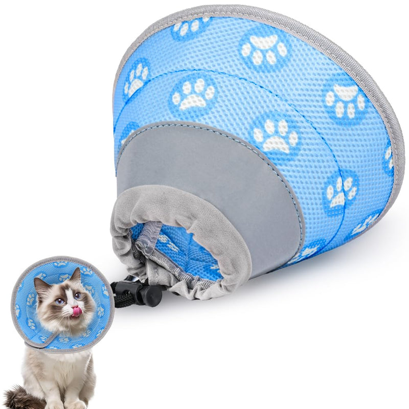 Flintronic Cat Cone Collar Soft, Adjustable Cat Recovery Collars & Cones to Stop Licking After Surgery, Pet Recovery Collar, Suitable for Pet Medical for Rehabilitation Wound Healing (M) M (Neck:15-21CM)