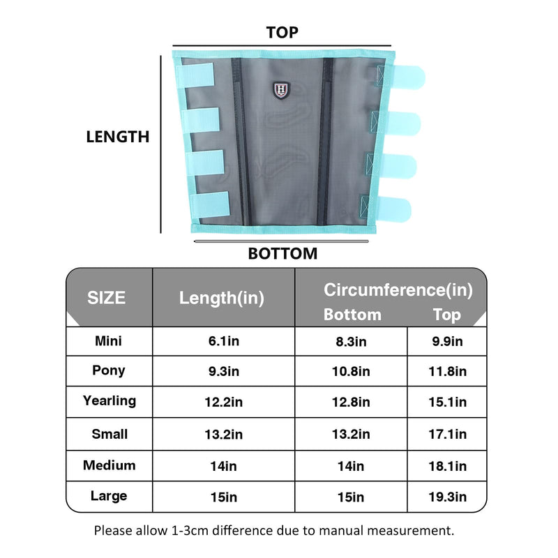 Harrison Howard Loose-Fitting Horse Fly Leggings Breathable, Tear-Resistant Fine Mesh Leg Guards Stay-on Comfortable Fly Boots (Set of 4) Summer Mint Medium