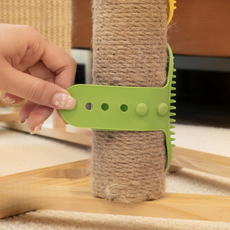 4 Pack Softer Self Groomer Wall Corner Massage Comb Scratcher Grooming Brush Tool Cleaning Tool Indoor for Long Short Fur Kitten Cats Dogs, Green - PawsPlanet Australia