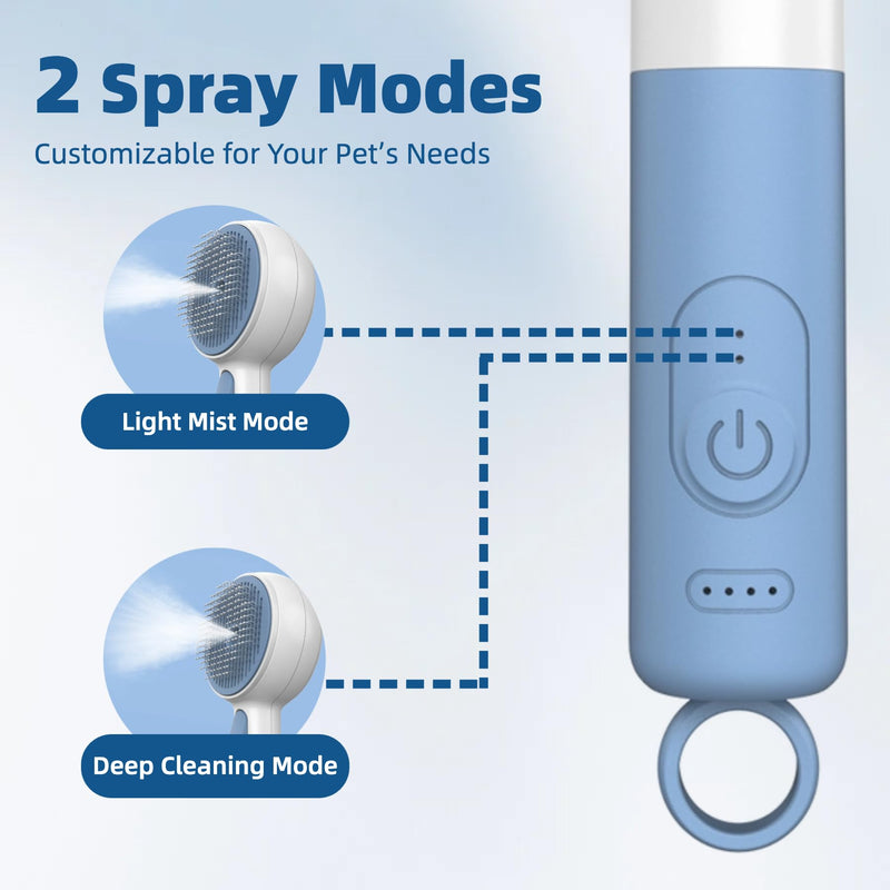 DebutPet Cat Steam Brush for Shedding - 3 in 1 Steamy Cat Brush with Water Spray, Self Cleaning Dog Grooming Comb for Tangled & Loose Hair, Massage Pet Hair Removal Tool (USB Rechargeable) - PawsPlanet Australia