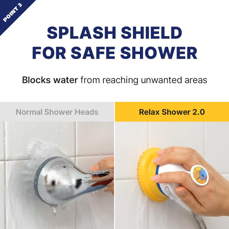 [PETHROOM] Pet Relaxing Grooming Brush Scrubber Shower Wash Head Attachment for Dogs and Cats Spa Washing and Bathing | Dog Cat Hair Deshedding Splash Shield | Massage Rubber Bath Tool - PawsPlanet Australia