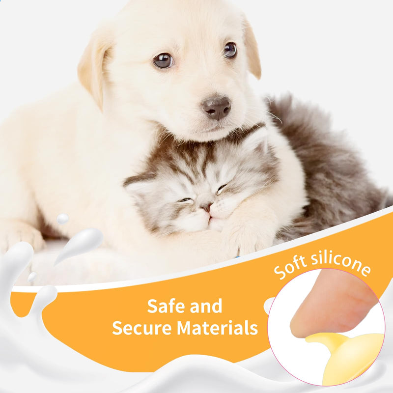 5Pack Kitten Bottle for Nursing Puppy Milk Kitten Bottles Feeding Kit Silicone Nipple for Newborn Pets Kittens, Puppy,Squirrel (Yellow) - PawsPlanet Australia