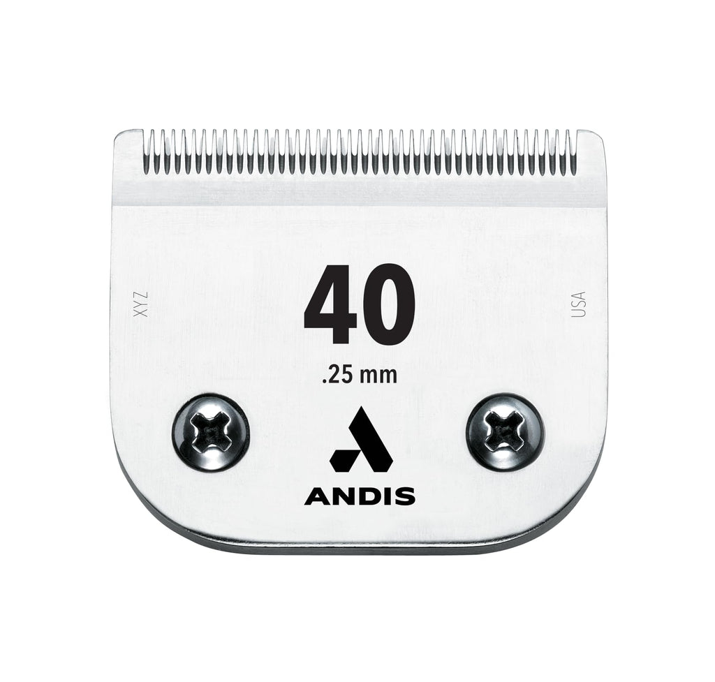 Andis - 64076, Ultra Edge Super Blocking Dog Clipper Blade - Built with Carbon-Infused Steel, Sharp Cutting Edges with Zero Gaps, Size-40, Removes Hairs 1/100-Inch - for Full Body Grooming, Chrome