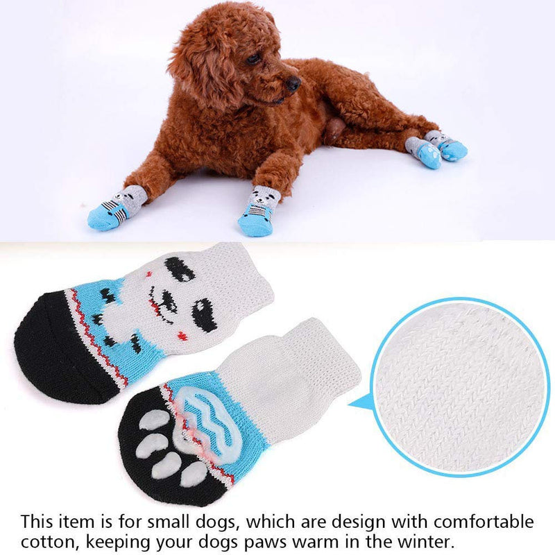4 Pairs Anti-Slip Dog Socks&Cat Socks with Rubber Reinforcement, Pet Paw Protector for Hardwood Floors Indoor Wear S - PawsPlanet Australia