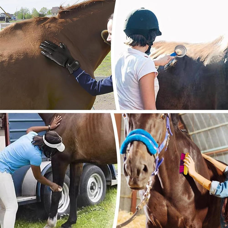 La La Pet® Grooming Kit with Bag - 11Pcs Brush Set for Horse Cleaning, Care and Tack Room Supplies - PawsPlanet Australia