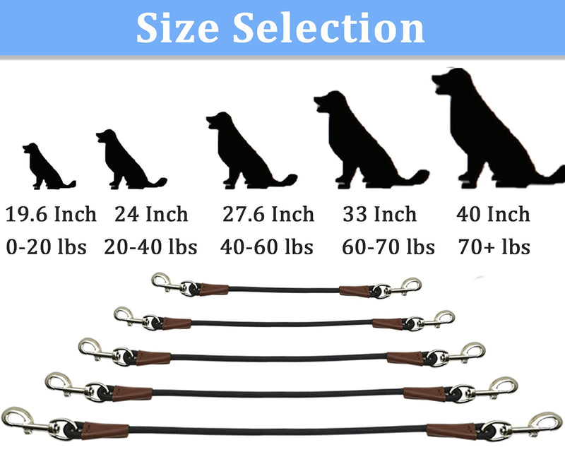 MayPaw Training Tie Down- Short Dog Tether Indoor- Strong Rope Dog Car Leash Seat Belt- 5 Sizes Vehicle Safety Restraint Lead for Small Medium Large Dogs, 33 Inch 33 Inch/84 CM black - PawsPlanet Australia