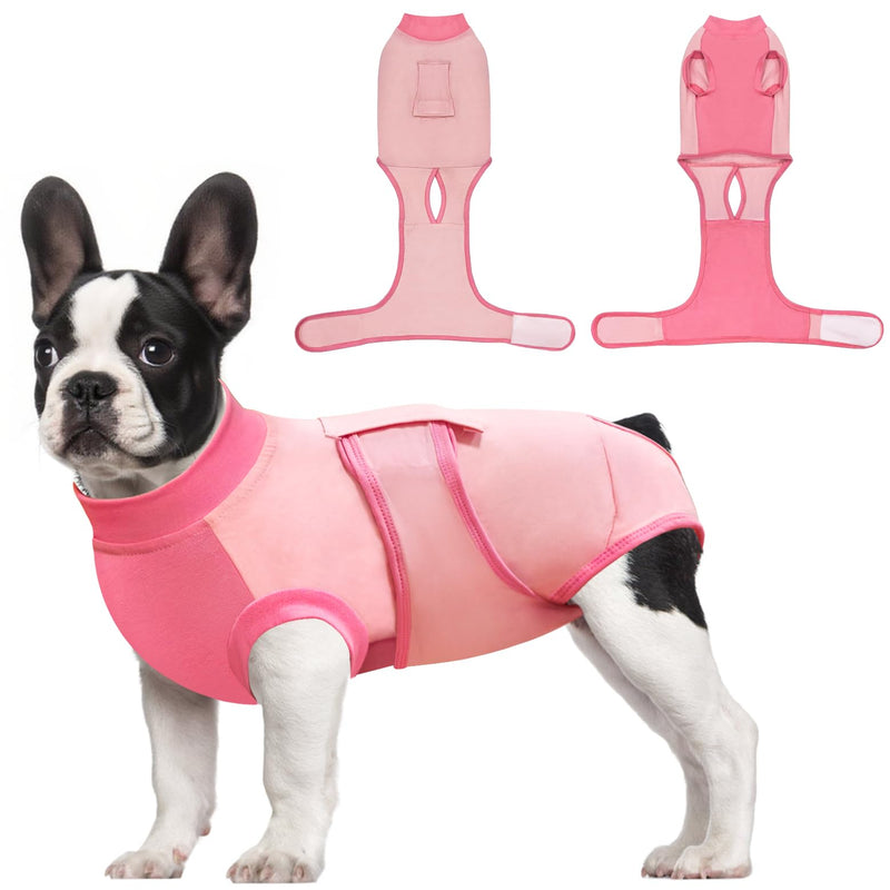 Idepet Dog Recovery Suit Female,Dogs Onesie Suit Surgery Male Breathable Pet Bodysuit for Spay Neuter E-Collar & Cone Alternative Surgical Suit Puppy Abdominal Anti Licking Wounds Shirt (Pink, XL) Pink