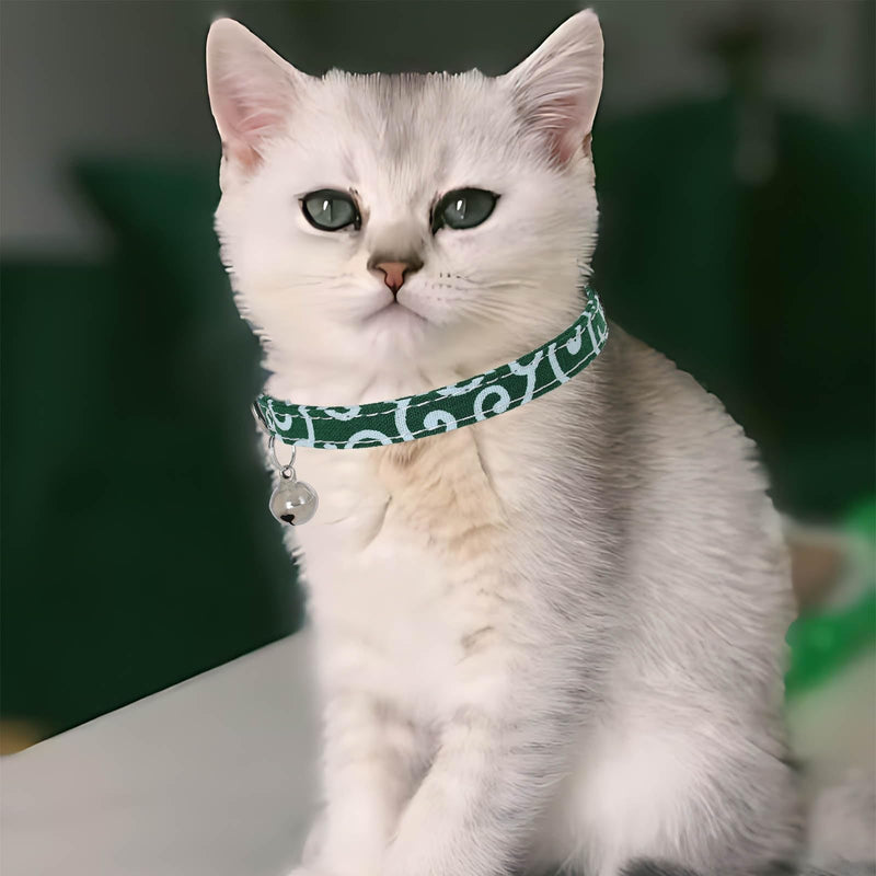 Campsis 2PCS Cat Collars with Bowtie Breakaway Cat Collar with Bell Adjustable Safety Kitten Collar with Removable Bow and Bell for Boy Cats Girl Cats - PawsPlanet Australia