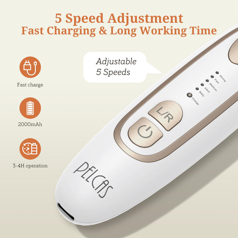 PELCAS Electric Toenail Grinder for Thick Toenails, 5 Speeds Manicure and Pedicure Kit, Cordless Nail Drill with LED Light, Electric Nail File for Human, Pet, Thick Toenails, Natural & Acrylic Nails Gold - PawsPlanet Australia