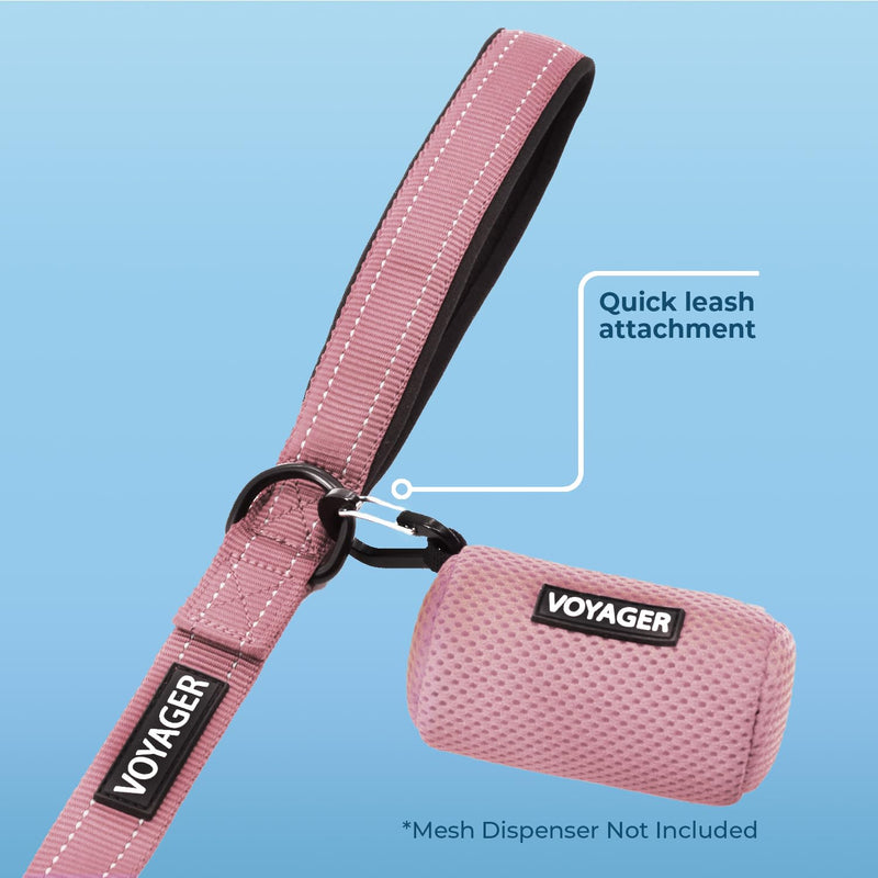 Best Pet Supplies Voyager Reflective Dog Leash with Neoprene Handle, 5ft Long, Supports Small, Medium, and Large Breed Puppies, Cute and Heavy Duty for Walking, Running, and Training - Pink,3/4" x 5ft Leash (Pink) 3/4" x 5ft - PawsPlanet Australia