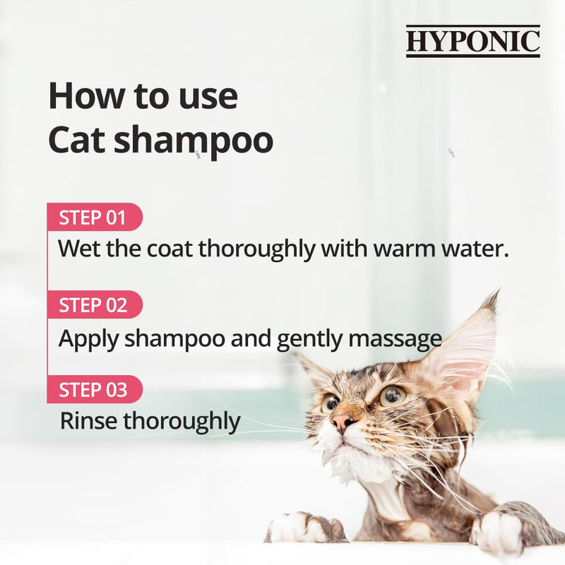 HYPONIC Hypoallergenic Premium Shampoo for All Cats - Fragrance Free Cat Shampoo for Dry Skin, Dandruff, Allergy (Scented 10.1 oz) Scented 10.1 oz - PawsPlanet Australia