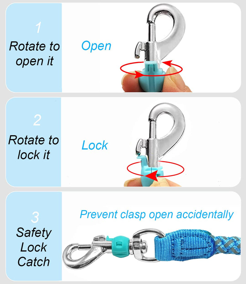 Rope Dog Leash- 2/3/4/6/10 Foot Reflective Dog Leash- Strong Nylon Braided Heavy Duty Dog Training Leash for Large and Medium Small Dogs Walking Leads (Sky Blue- 3 feet) 3ft * 1/2" Sky blue - PawsPlanet Australia