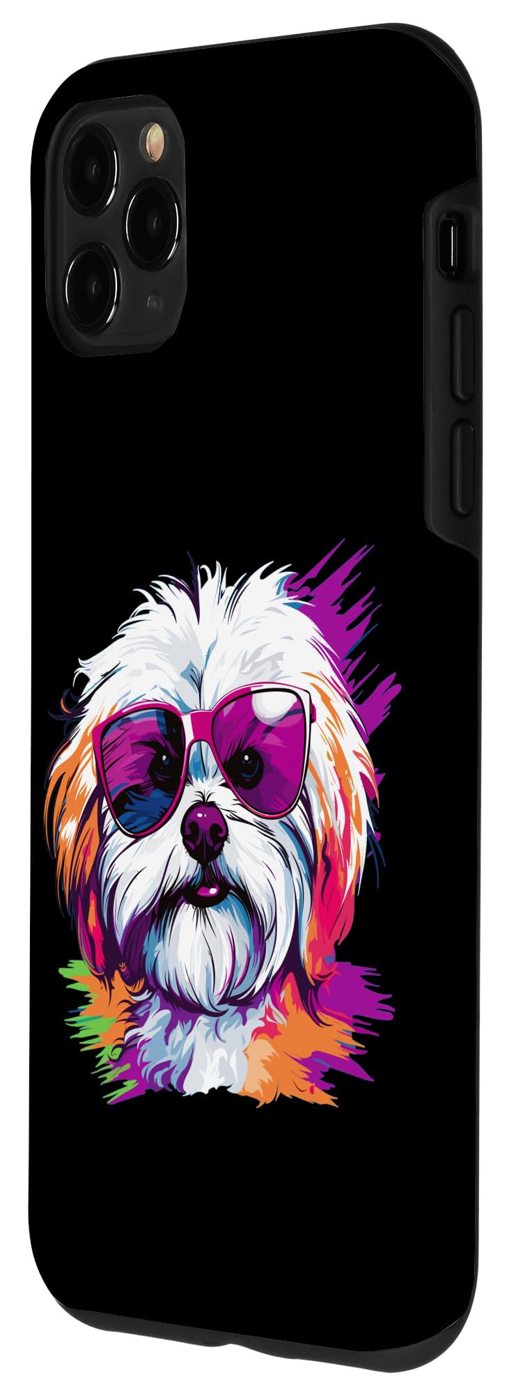 iPhone 11 Pro Max Maltese Dog Breed Pet with Sunglasses Pop Art Case iPhone 11 Pro Max