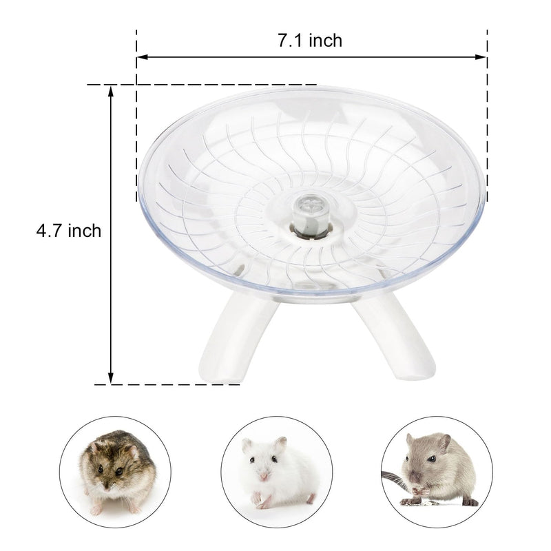 Hamster Wheel Silent Hamster Exercise Wheel Running Spinner Hamster Flying Saucer for Hamsters Gerbils Mice and Other Small Pets (White) White - PawsPlanet Australia