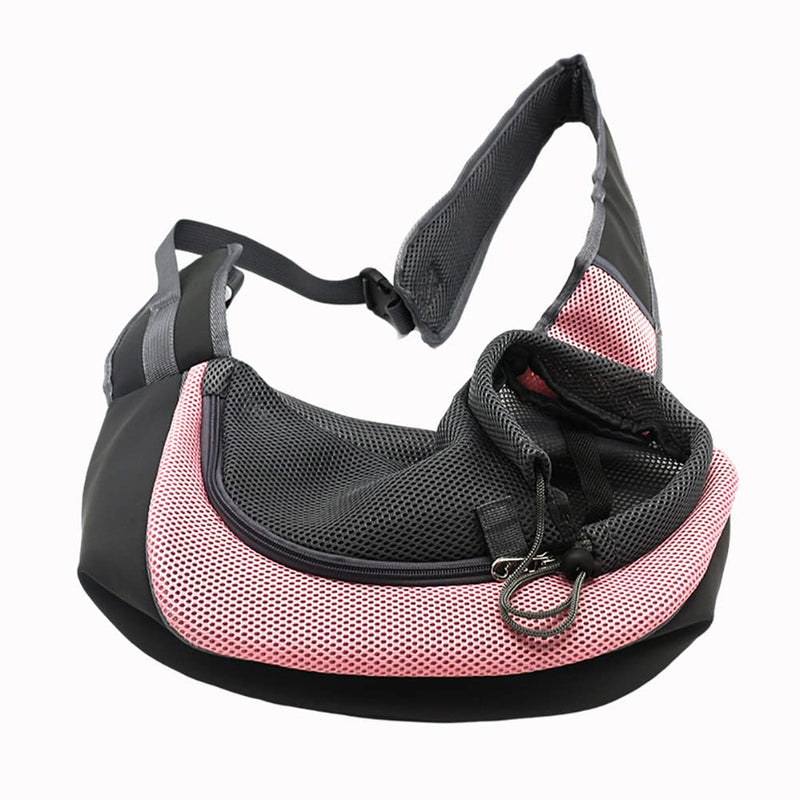 Pet Dog Sling Carrier, Breathable Mesh Portable Travel Safe Pet Sling Shoulder Bag Carrier with Adjustable Non-Slip Shoulder Strap for Small Dogs Cats Puppy (Large, Pink) Large - PawsPlanet Australia