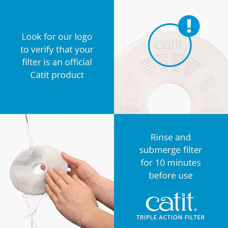 Genuine Catit Fountain Filters for 3 Litre Flower Fountain, Fresh and Clear Fountains Only, Pack of 5 Single - PawsPlanet Australia