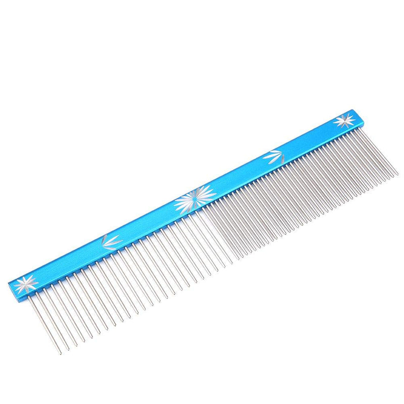 Regun Hair Comb - 3 Colors Pet Hair Trimmer Comb Dog Cat Hair Comb Anti-Static Comb Straight Row(BLUE) - PawsPlanet Australia