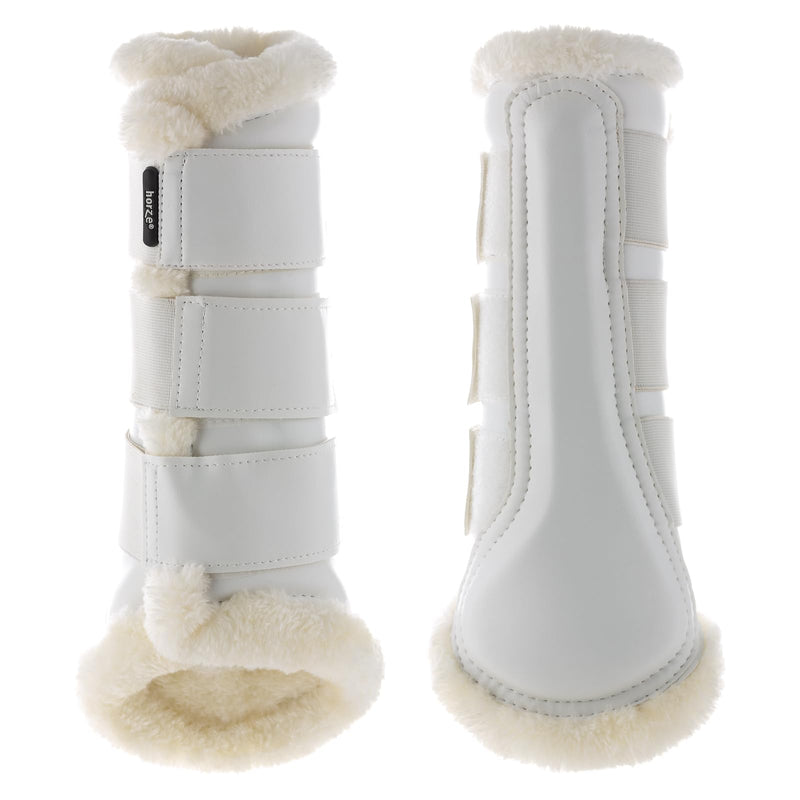 HORZE Wilton Faux Fur Brushing Boots S White
