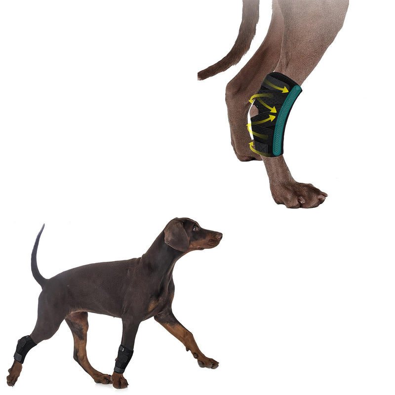 (S/M) Dog Canine Front Leg Brace Wrap, Pair of Dog Leg Compression Sleeve Brace Wrap with Metal Strips Protects Wounds Brace Heals and Prevents Injuries & Sprains Helps Arthritis - PawsPlanet Australia