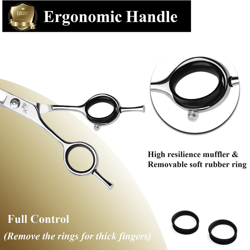 6 Inch Hair Cutting Scissors Straight Grooming Scissors for Small Dogs Cat & Hairstyle Sharp Haircut Scissors for Women Men Japanese Stainless Steel with Fine Adjustment Tension Screw Straight 6" - PawsPlanet Australia