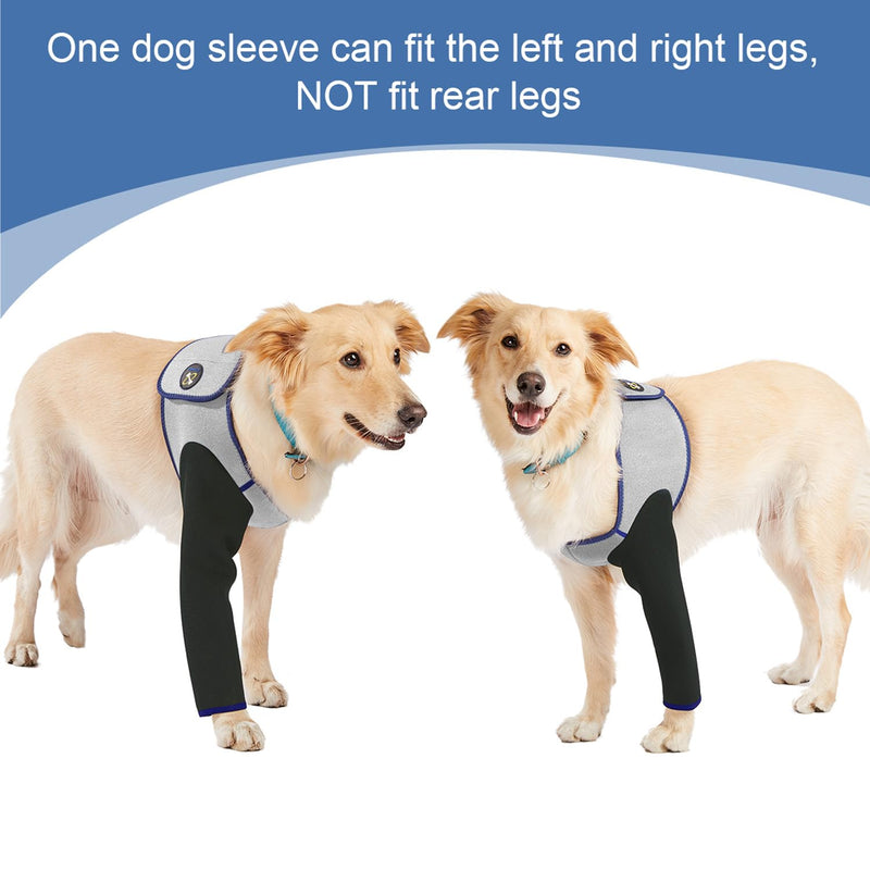 Coodeo Dog Recovery Suit, Cone Collar Alternative, Abrasion Resistant Dog Recovery Sleeve, Washable 2.5mm Thick and Waterproof, Pet Wounds Prevent Licking, Bite, Keep Dry（Grey，L L Grey