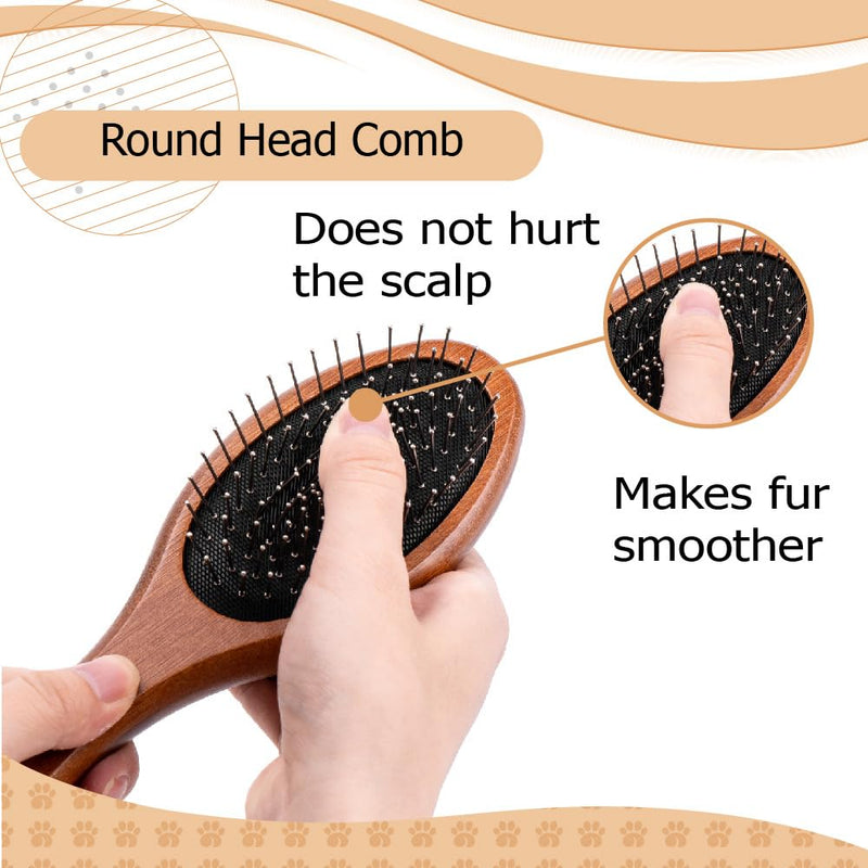 Double-Sided Pet Slicker Brush for Dogs and Cats - Professional Grooming Comb with Pins and Bristles - Ideal for Long and Short Hair - Shedding and Tangle Removal - Durable and Gentle Brush - PawsPlanet Australia