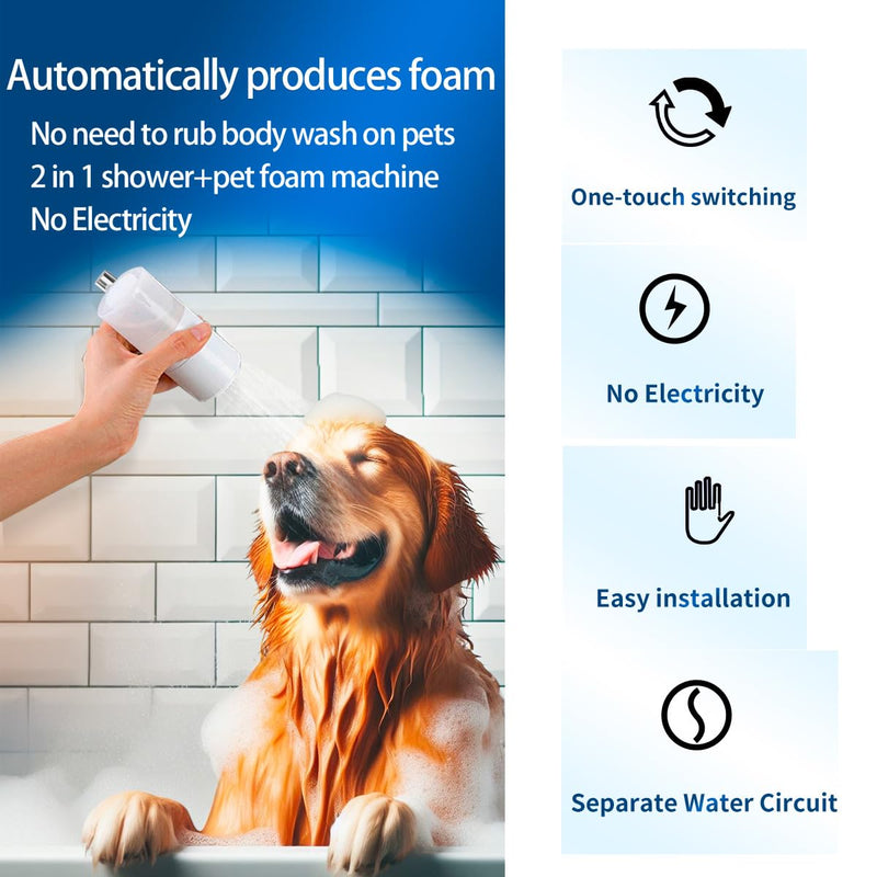 Dog Washing Hose Attachment,Pup Dog Jet Wash,Soap Dispenser and Garden Sprayer Nozzle,Dog Bath Attachment Pet Pup Dog Washer Hose Attachment,Watering Plants, Showering Pet Outdoor - PawsPlanet Australia
