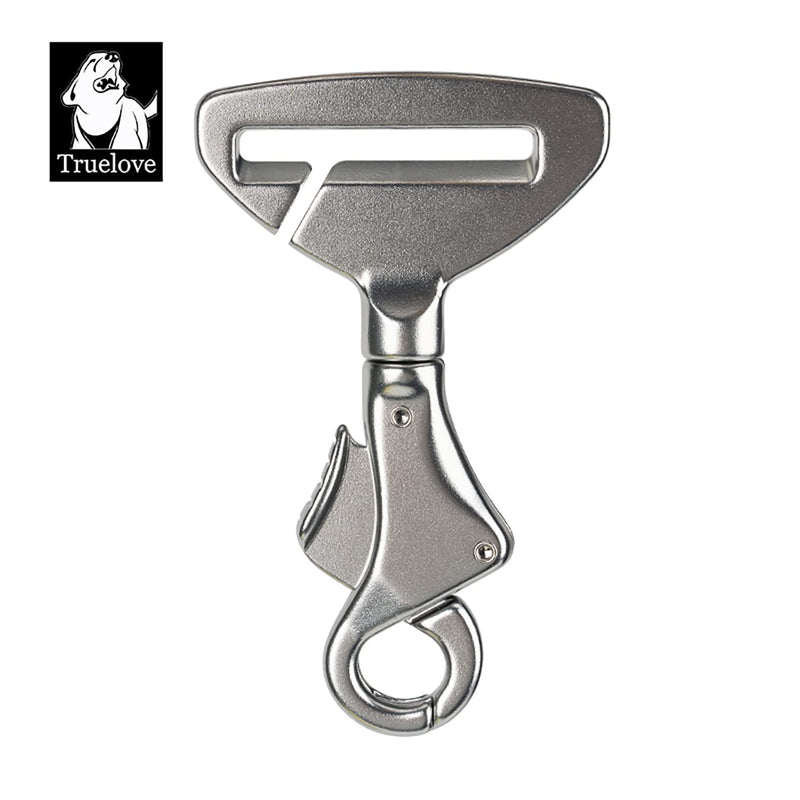 Truelove Lightweight Dog Car Seatbelt Safety Buckle Lock, Dog Seat Belt for Car, Fit Dog Car Harness/Collar for Small, Medium, Large Dogs Unisize Bright Silver - PawsPlanet Australia