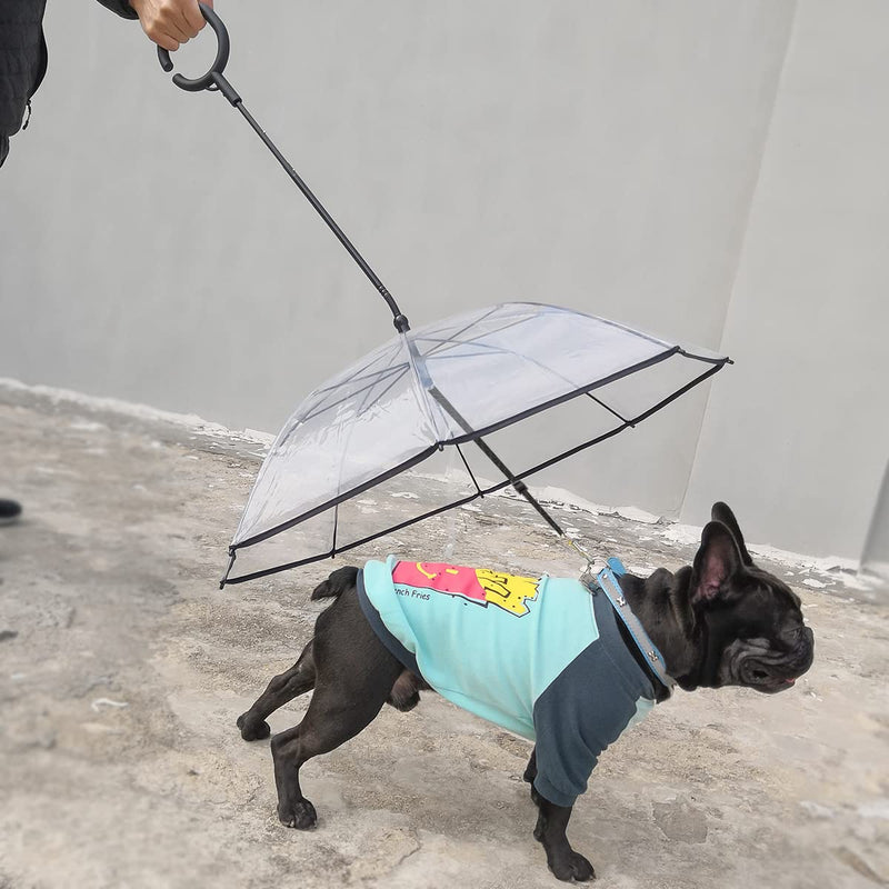 NAMSAN Dog Umbrella for Small-Medium Dogs Pet Umbrella with Adjustable Leash Rain/Snow Walking Doggy Umbralla, C-Shape Handle, Angle Adjustable