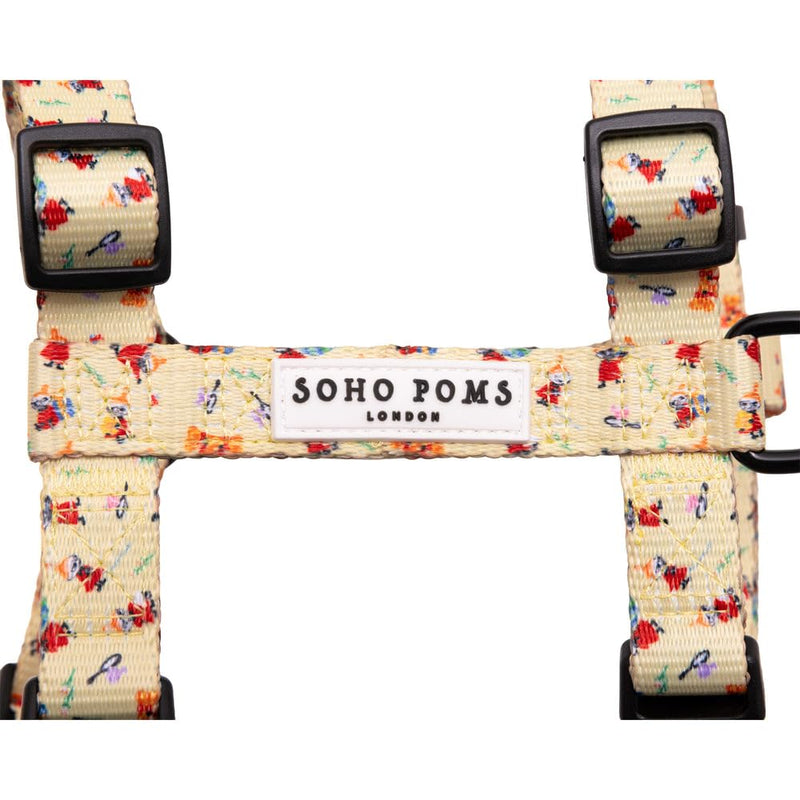 Soho Poms Moomins Medium Dog H Harness | Yellow Sunrise | Adjustable Dog Walking Harness with Locking Clip & Strong Hardware, Secure Comfortable Fit for Medium Dogs & Puppies for Everyday Walks M - PawsPlanet Australia