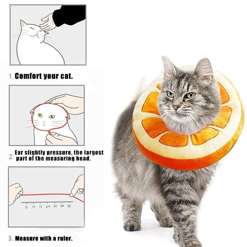 Postoperative Protective Collar for Cats Soft Adjustable Safe and Comfortable Cute Elizabethan Kitten Collar s orange