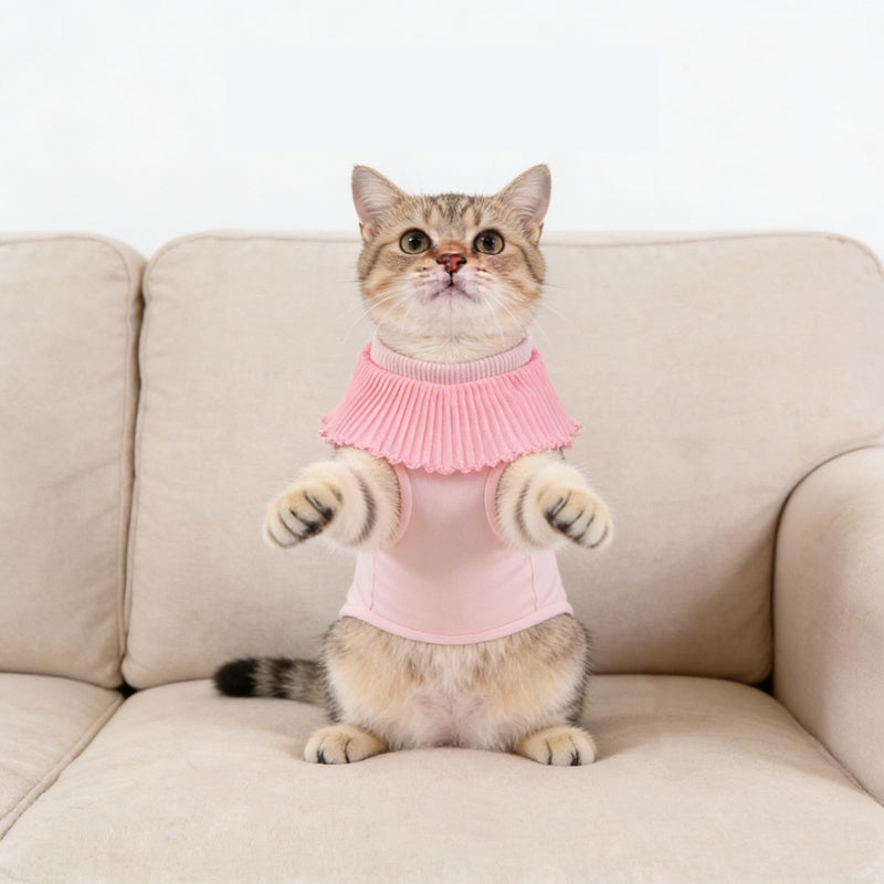 Beavorty Breathable Size S Modal Cat Recovery Suit for Postoperative Care and Comfort Pink Surgical Clothing for Kittens Neutering