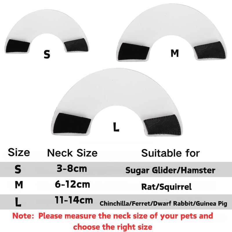 Sugar Glider Recovery Cone - Adjustable Protection Collar Soft Recovery Collar for Rat Bird Hamster Rabbit Guinea Pig After Surgery Wound Healing Elizabeth Neck E Collar for Small Animal (S (3-8cm)) S (3-8cm) - PawsPlanet Australia