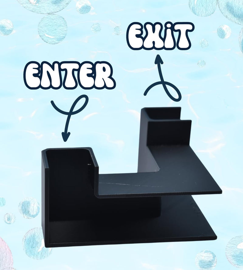 Chatelet Aquarium Underground Tunnel | Fish & Shrimp Hideout for Aquariums | Unique Underground Viewing Tunnel | Made in USA (Corner Tunnel, Black) Corner Tunnel, Black - PawsPlanet Australia